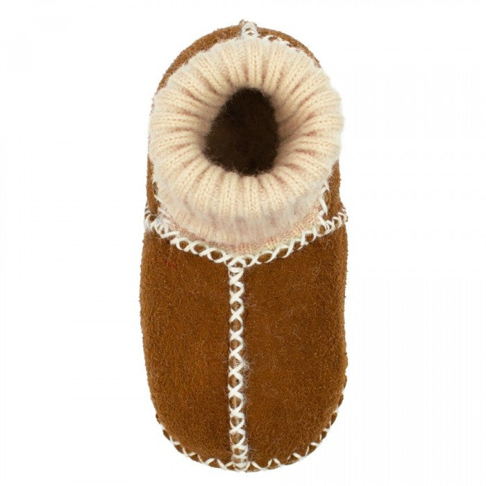 Baby Lammfellschuhe Strickbündchen camel - von Heitmann