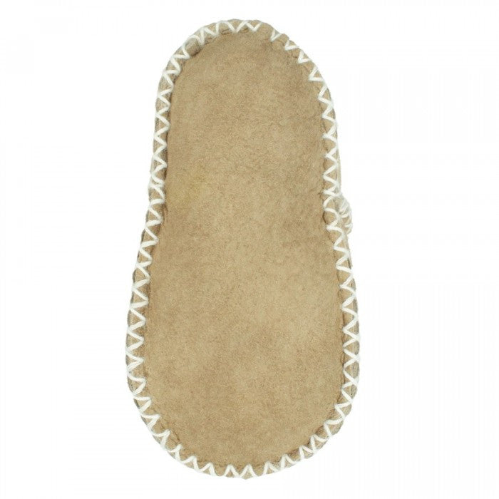 Baby Lammfellschuhe Strickbündchen sand - von Heitmann