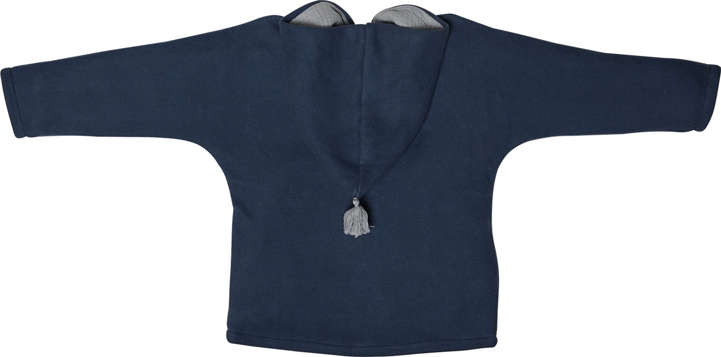 Baumwollfleece Jacke JUNI Indigo Blue/Grey - von KitzHeimat