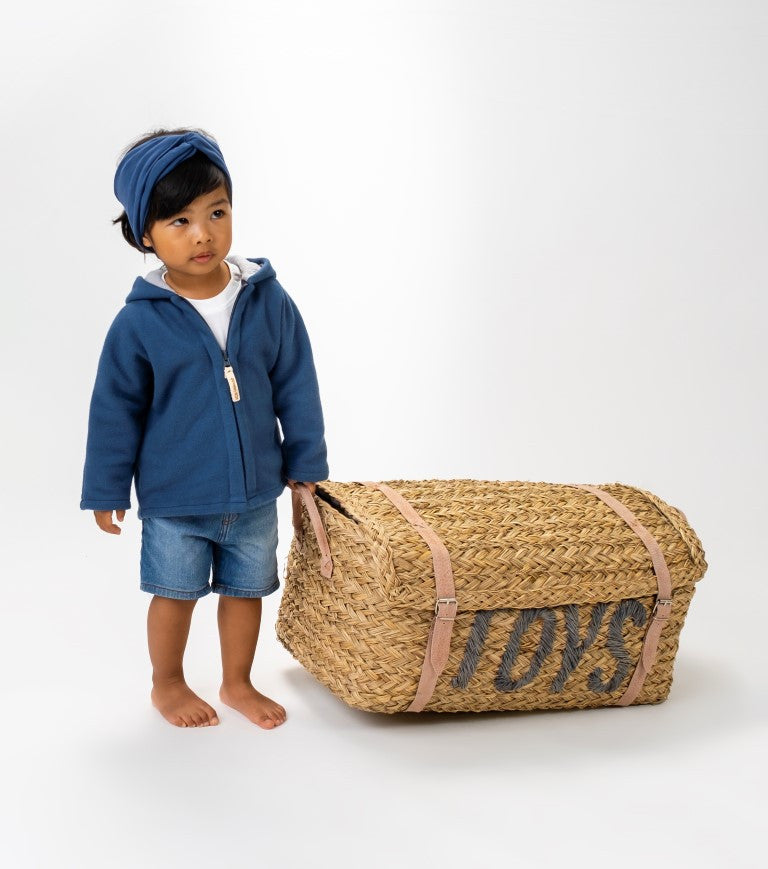 Baumwollfleece Jacke JUNI Indigo Blue/Grey - von KitzHeimat