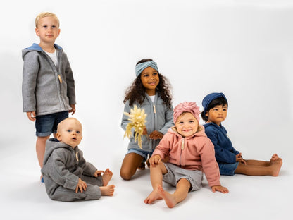 Baumwollfleece Jacke JUNI Indigo Blue/Grey - von KitzHeimat