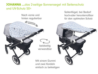 Sonnensegel mit Seiten- und UV-Schutz Johanna - Schwan - PRIEBES