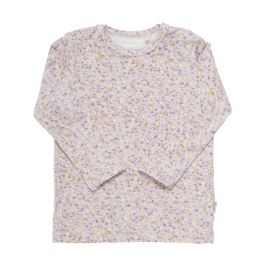 T-Shirt Bamboo misty lilac Blümchen - von minymo