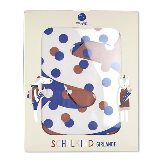 Einschulungs Girlande SCHULKIND blau/weiß - von ava&yves