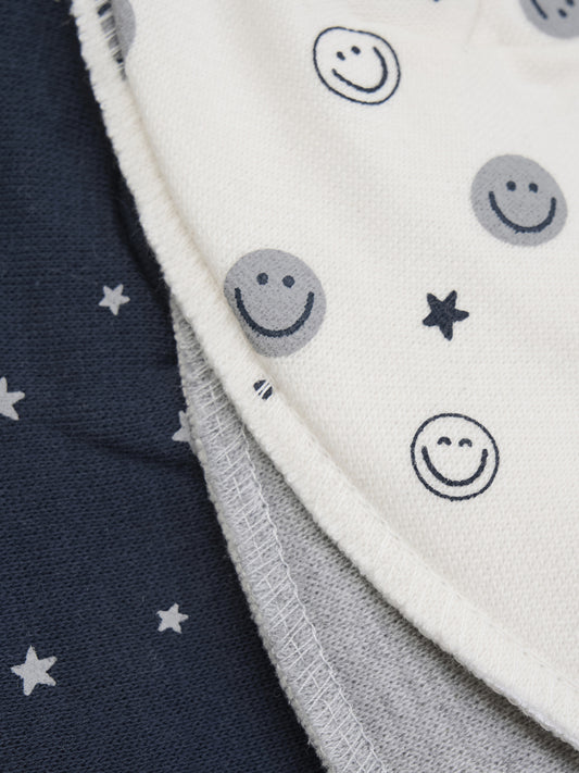 3er Set Sabberlatz - Dark Denim 778 smily - von Pippi