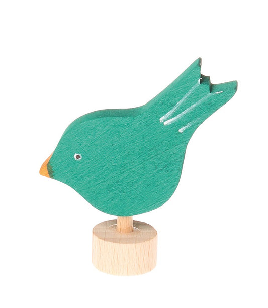 Steckfigur pickender Vogel grün - von Grimm's