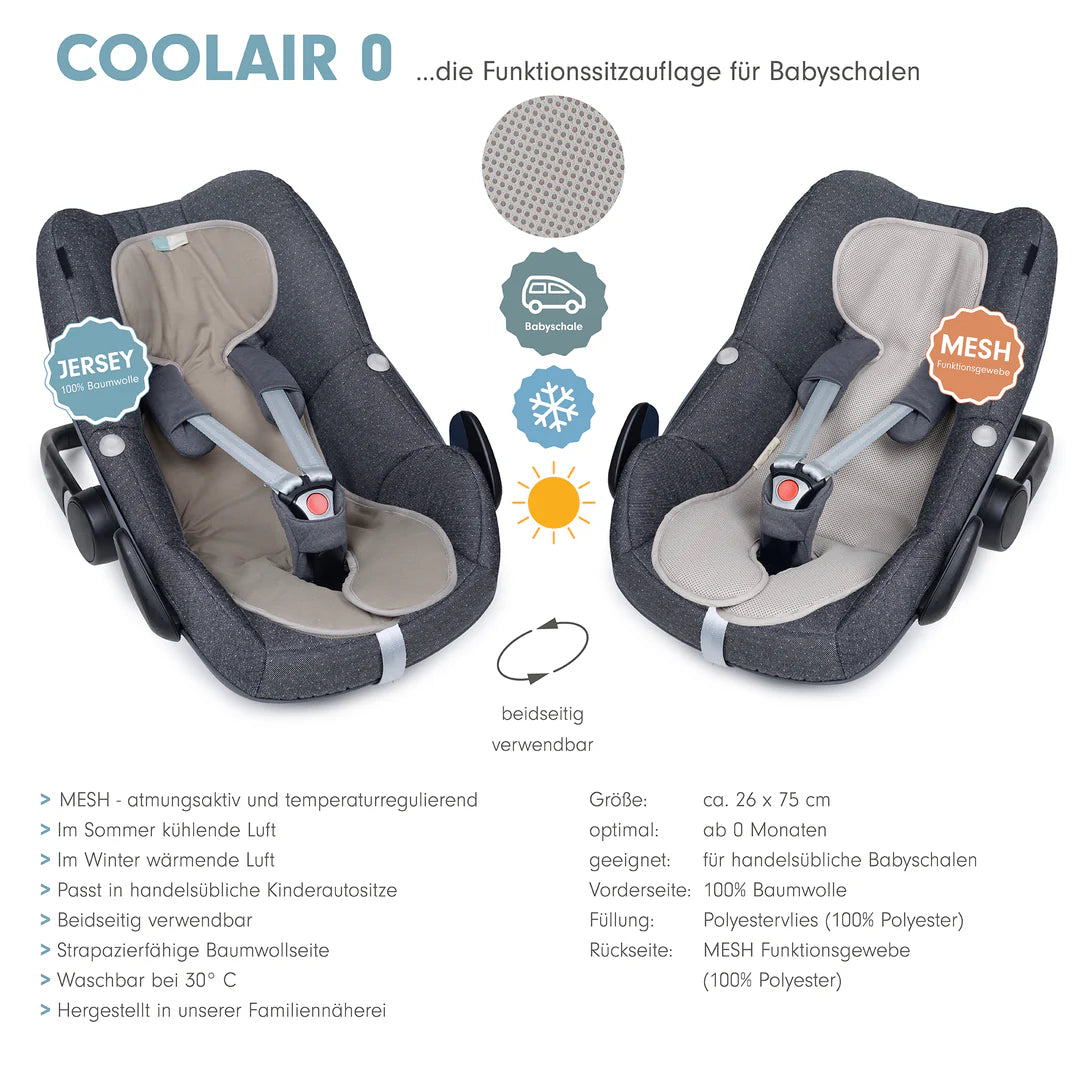 Coolair Sitzauflage Gr. 0 grau/taupe - von liebes von priebes