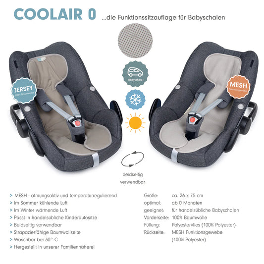 Coolair Sitzauflage Gr. 0 grau/taupe - von liebes von priebes
