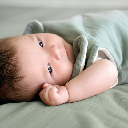 Krabbeldecke Musselin grün