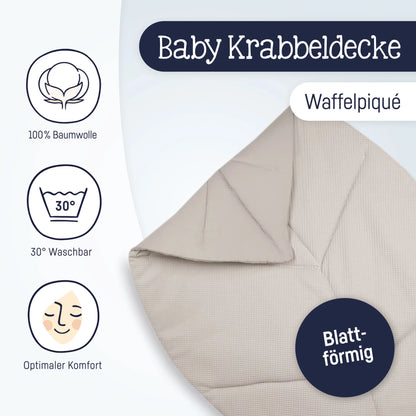 Krabbeldecke Blatt Waffelpiqué Seashell - von Julius Zöllner