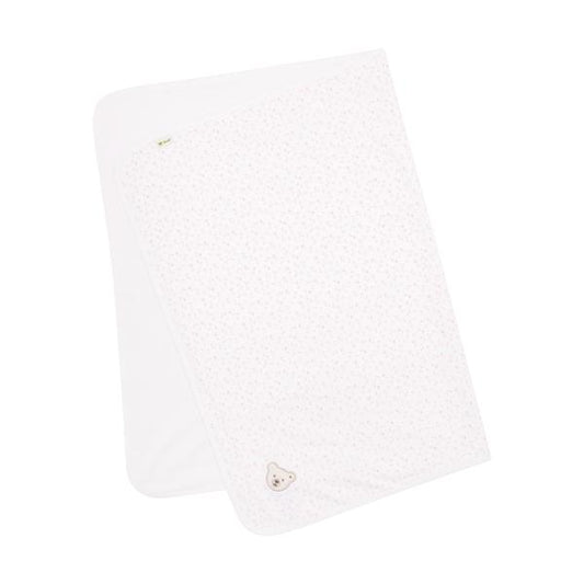Jersey-Babydeck weiß Blümchen - von steiff