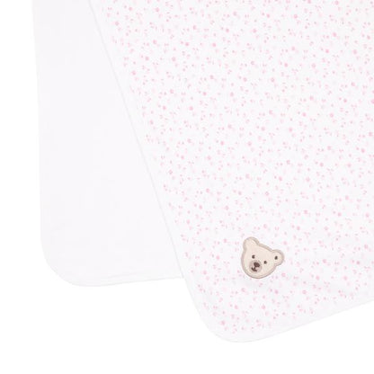 Jersey-Babydeck weiß Blümchen - von steiff