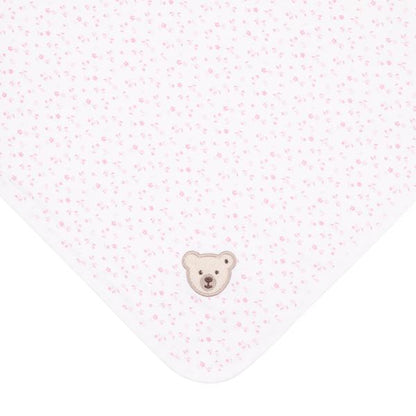 Jersey-Babydeck weiß Blümchen - von steiff