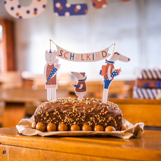 Einschulungs Cake Topper blau/weiß - von ava&yves