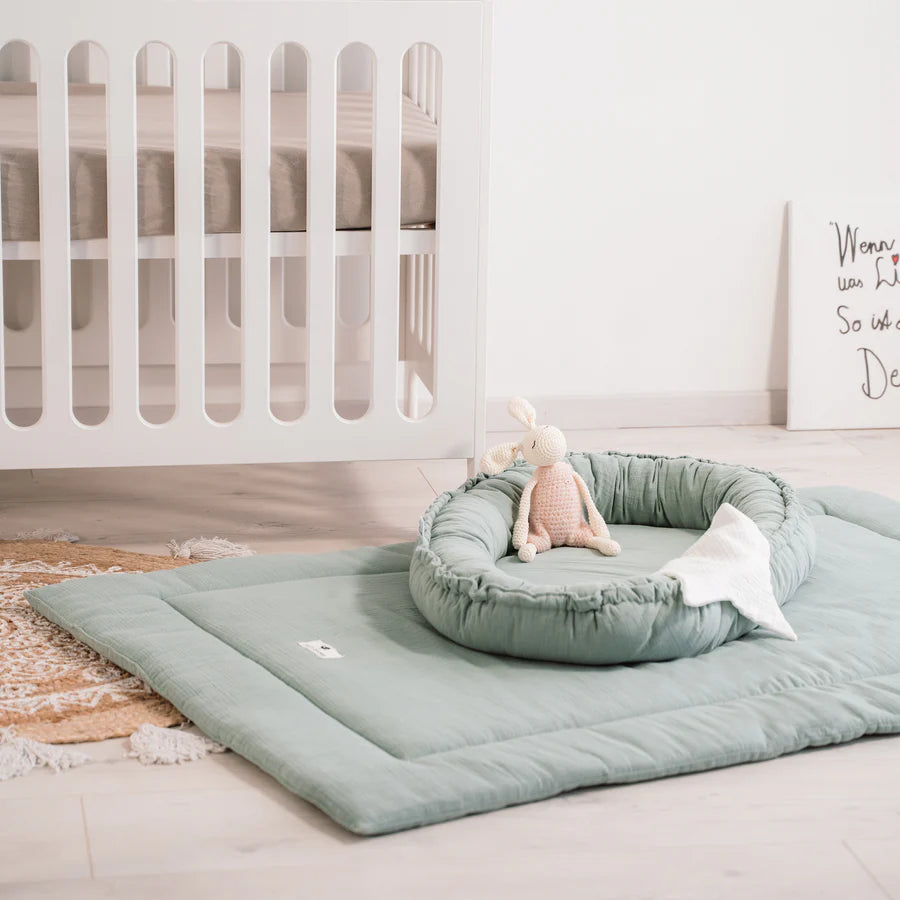 Krabbeldecke Musselin grün