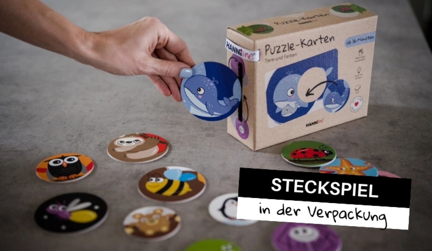 Hanniline Puzzle-Karten Tiere und Farben