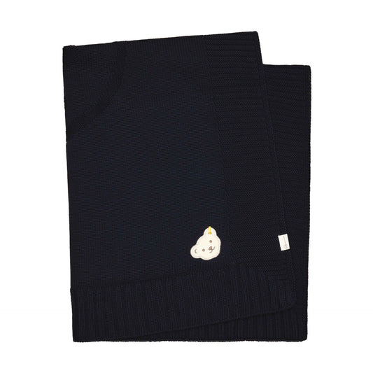 Gestrickte Babydecke navy - von steiff
