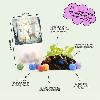 5er Blumenmurmeln im Beutel - Powerblumen