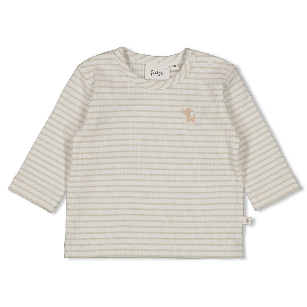 Gerippte Longsleeve Ringel - Elephant