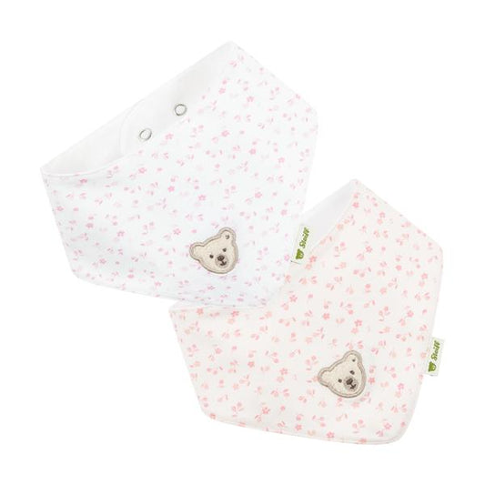 2er Set Halstuch rosa Blümchen - von Steiff