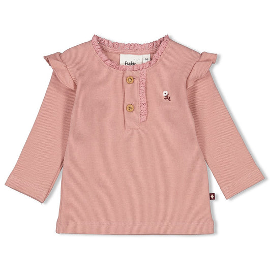 Geripptes Langarmshirt Blooming Meadow - von feetje