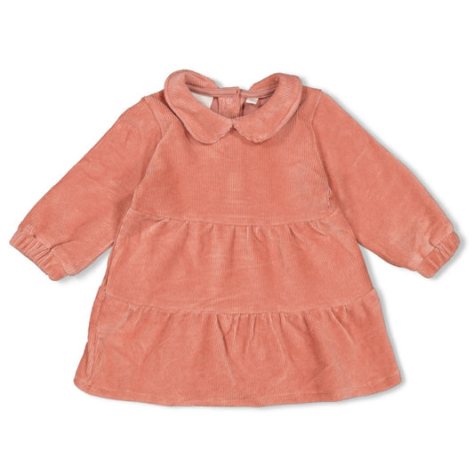 Geripptes Kleid Samt - Woodland Bloom