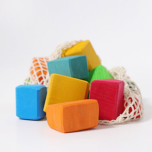 a group of colorful wooden blocks